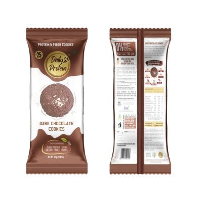 Nutrisnacksbox Dark Chocolate & Granola Cookies | Daily Protein Cruchy Cookies | With Granola & Chocolate Protein Premium Cookies (Pack Of 6)