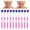 Tongue Scraper, Silicone Maintaining Oral Hygiene Tongue Brush 10 Pcs for Adults (Pink) view 2