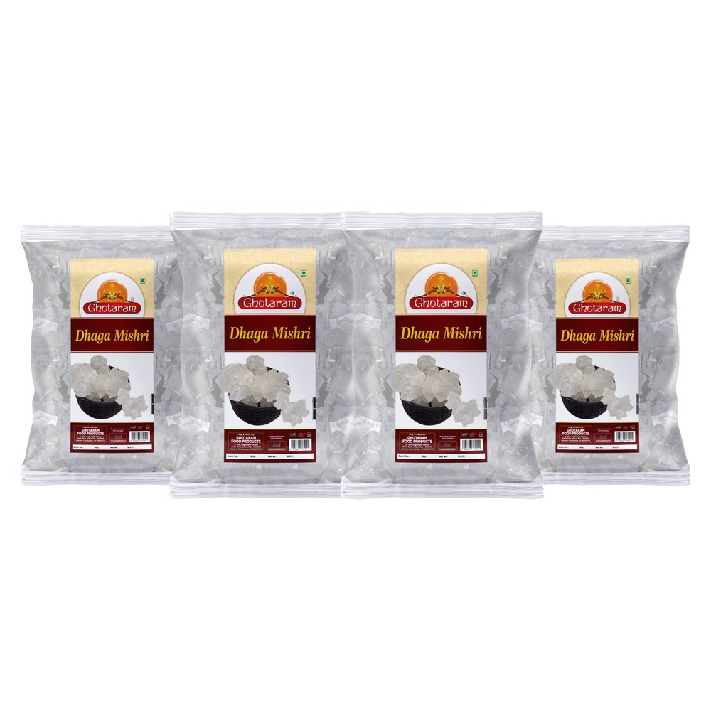 Ghotaram Mishri Dhaga, Sugar Thread (Dhaga Mishri) Candy Thread||Dhaga Mishri||Pure Thread Crystal||Rock Sugar||Organic Dhaga Mishri||Mishri Crystal Natural And Fresh-960g(pac 4x 240g)