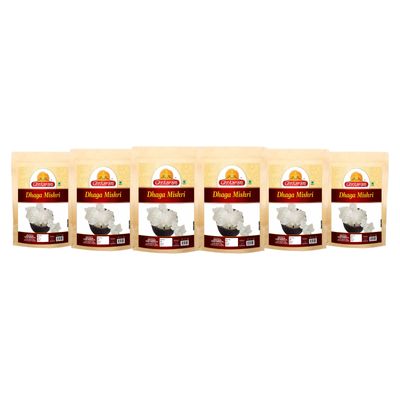 Ghotaram Dala Misri Crystal | Dhaga Mishri | Mishri Sugar Crystal | Thread Mishri | Pure Thread Crystal Rock Sugar | Mishri Candy-1440g(pac 6x 240g)