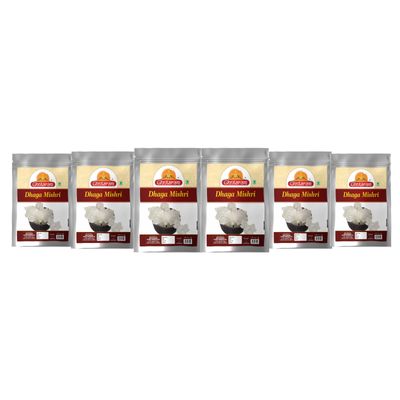 Ghotaram Authentic Dhaga Mishri | Mishri Dhaga Wali | Prime Quality Dhaga Mishri | Shudh Mishri Dhage Wali Organic | Khadi Sakar, Kuja Misri-1440g(pac 6x 240g)