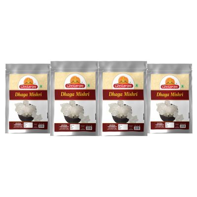 Ghotaram Authentic Dhaga Mishri | Mishri Dhaga Wali | Prime Quality Dhaga Mishri | Shudh Mishri Dhage Wali Organic | Khadi Sakar, Kuja Misri-1920g(pac 4x 480g)