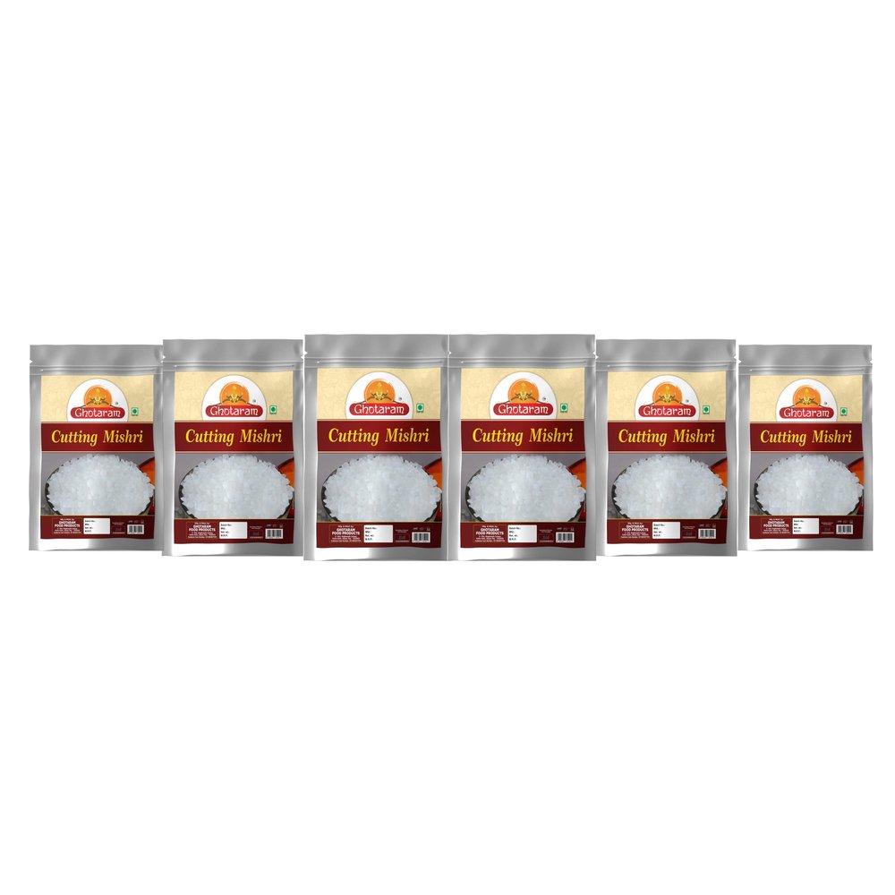 Ghotaram Cutting Misri Vegan Delight Mishri | Cutting Mishri | Sweet Sugar Crystal | Diamond Prasad Mishri | Sugar Diamond Fresh (Mishri Dana) Sugar Crystals Small-1440g(pac 6x 240g)