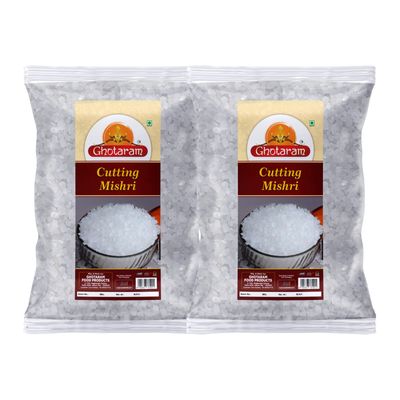 Ghotaram Organic Mishri Crystals | Dana Mishri | Diamond Cut Mishri | Marwari Cutting Mishri | Sweet Sugar Crystal | Diamond Rock Sugar Candy Fresh And Natural-480g(pac 2x 240g)