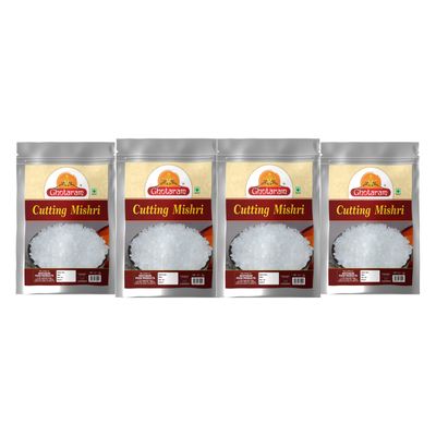 Ghotaram Authentic Gulabi Nagri Cutting Mishri | Sweet Sugar Crystal | Diamond Prasad Mishri | Crystals Fresh Natural Sugar Candy | Mishri Dana Rich in Vitamins Minerals-960g(pac 4x 240g)