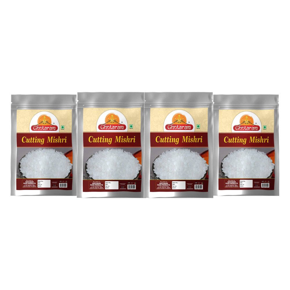 Ghotaram Authentic Gulabi Nagri Cutting Mishri | Sweet Sugar Crystal | Diamond Prasad Mishri | Crystals Fresh Natural Sugar Candy | Mishri Dana Rich in Vitamins Minerals-960g(pac 4x 240g)
