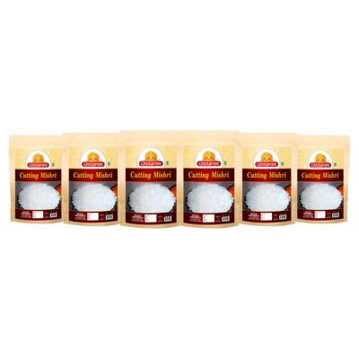 Ghotaram Diamond Rock sugar Crystal Cut | Cutting Mishri purest form of sugar no chemicals | Good for Cough & Sore Throat | Sita Khanda Sharkara Cutting Packed With Rich Nutrients-2880g(pac 6x 480g)
