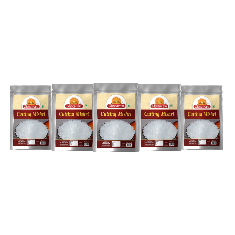Ghotaram Authentic Gulabi Nagri Cutting Mishri | Sweet Sugar Crystal | Diamond Prasad Mishri | Crystals Fresh Natural Sugar Candy | Mishri Dana Rich in Vitamins Minerals-2400g(pac 5x 480g)