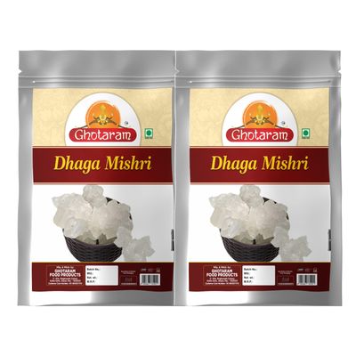 Ghotaram Sugar Thread - Dhaga Mishri|mishri dhage wali|misri Crystal|Sweet Candy|Filter Khandsari Dhaga Mishri|White Dhaga Mishri Sugar Candy|Organic Dhaga Mishri Thread Crystal-1960g(pac 2x 980g)
