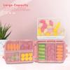 Cazuela Portable Travel Pill Box Case Organizer, Weekly 7 Day Plastic Medicine Vitamin Holder Container 8 Compartment (Multi Color) (1) view 3