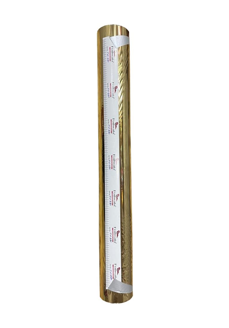 FOILWALA WITH TAGLINE HOUSE OF QUALITY STAMPING FOIL Hot Stamping Foil |Gold 220 Shade |Size-25 inches x 120 Meter (FW-220)