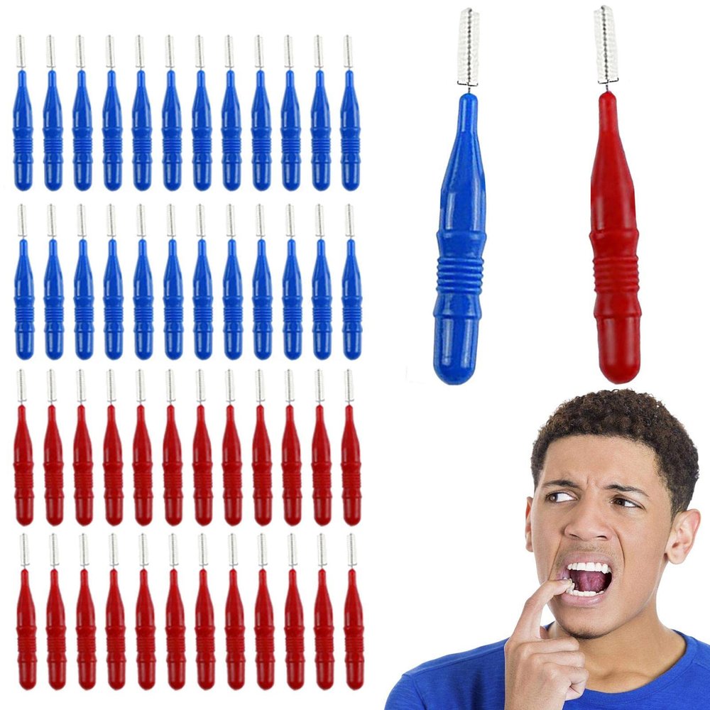 Interdental Brushes Between Teeth,50 Pcs Cleaner Interdental Teeth Cleaning Brush - 2.5MM Elastic, Small And Soft Tips For Braces, Prevent Tooth Decay And Bad