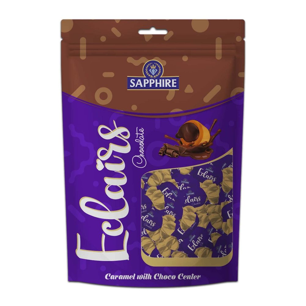 Sapphire Eclairs - Creamy Chocolate Toffee, Caramel with Choco Centre, 800g