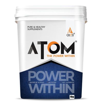 AS-IT-IS ATOM PWR Mass Gainer 4 Kg | Pack of 50 servings | 5:1 Carb-Protein ratio | Powered with BCAA, L-Glutamine, Tribulus, Ashwagandha | Double Rich Chocolate flavor