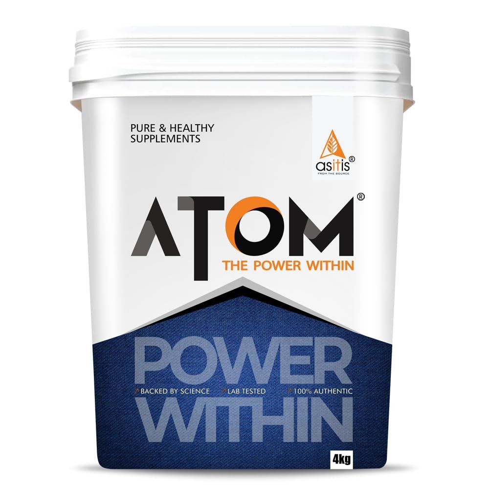 AS-IT-IS ATOM PWR Mass Gainer 4 Kg | Pack of 50 servings | 5:1 Carb-Protein ratio | Powered with BCAA, L-Glutamine, Tribulus, Ashwagandha | Double Rich Chocolate flavor