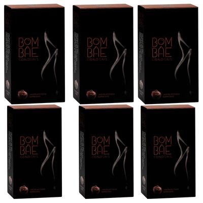 BOMBAE condoms Chocolate fudge super dots, Pack of 6 condoms for men family pack flavour Combo Pack of 6 (10 pieces per pack) 60 Dotted condom combo pack offer men extra dotted