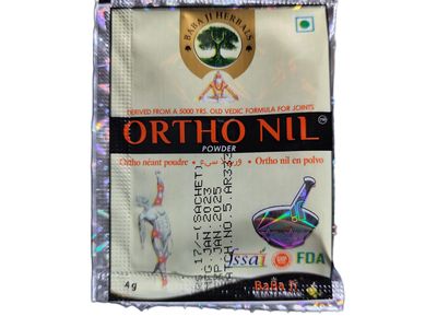 Orthonil Powder Ortho Pain Nil Powder Joint Pain Relief Babaji Herbal (4g Pack) (112 Pouch)
