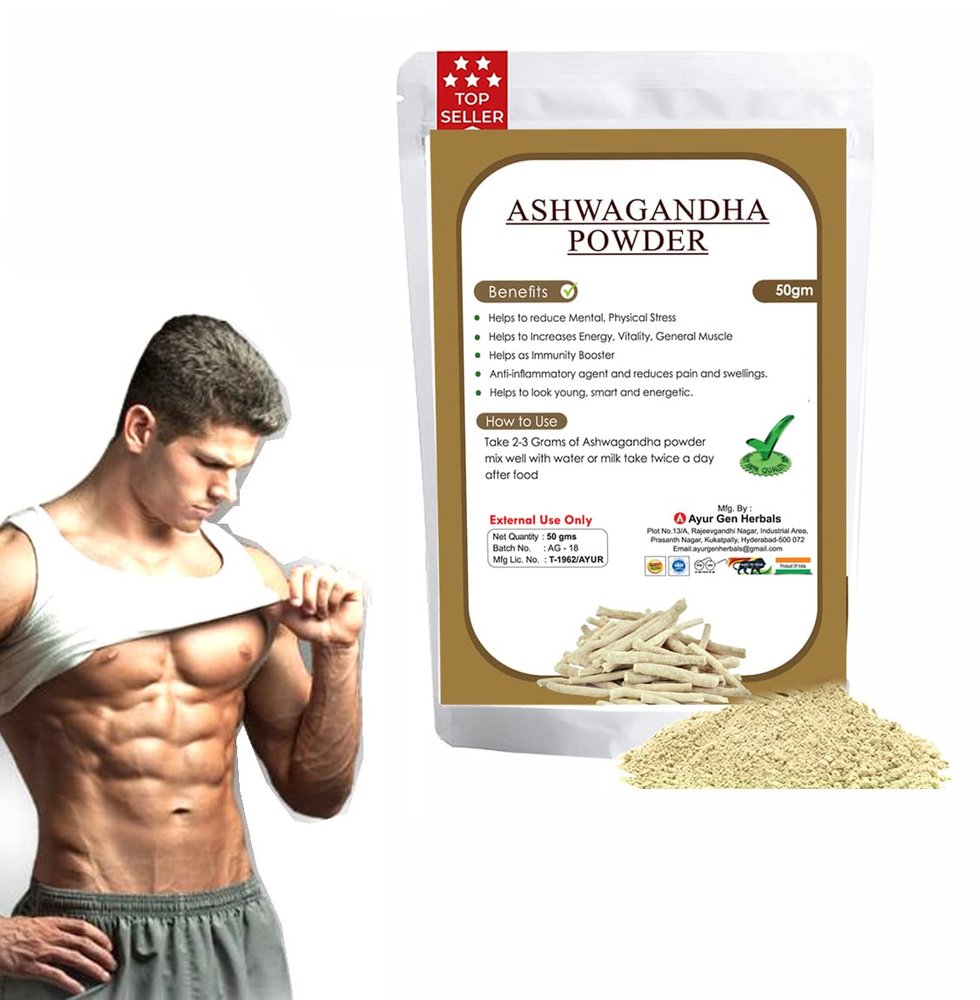Ashwagandha Churna | Ashwagandha Root Powder | Ashvagandha Powder Withania somnifera Powder | for height growth & muscle growth