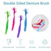 4 Pieces Denture Brush, Small Toothbrush for Dentures, Multi-Layered Bristles Ergonomic Rubber Handle for False Teeth Cleaning view 2