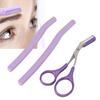 Eyebrow Scissors Razors, Professional Ergonomic Safe Eyebrow Trimming Tool Portable Firm Sturdy for Home Travel for Beginner view 2