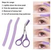 Eyebrow Scissors Razors, Professional Ergonomic Safe Eyebrow Trimming Tool Portable Firm Sturdy for Home Travel for Beginner view 3