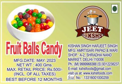JEET BY KSHS Fruit Juice Fruit Balls Candy Toffee Mukhwas / Mouth Freshener | Real Fruit Flavour Candy Mouth Freshner | Multicolor Goli Candy Mukhawas (1200 GRMS)