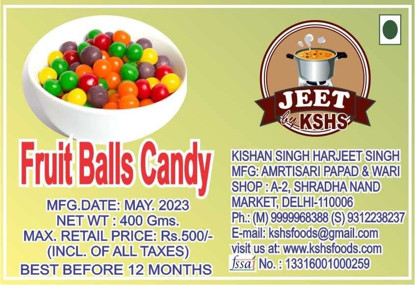 JEET BY KSHS Fruit Juice Fruit Balls Candy Toffee Mukhwas / Mouth Freshener | Real Fruit Flavour Candy Mouth Freshner | Multicolor Goli Candy Mukhawas (1200 GRMS)