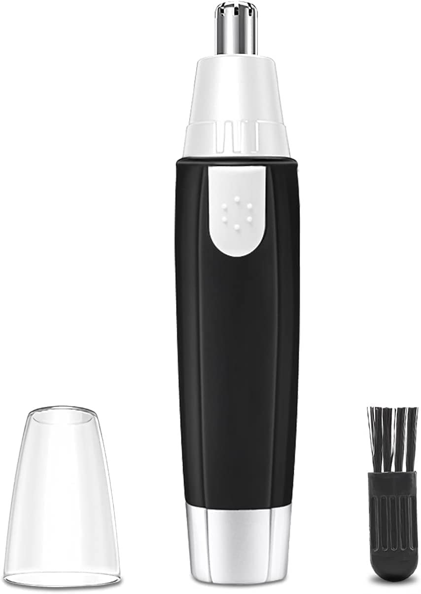 E-COSMOS 3 In 1 Electric Nose Hair Trimmer For Men & Women|Dual-Edge Blades|Painless Nose & Ear Hair Remover Trimmer Eyebrow Clipper, Beard Waterproof, Eco Travel User Friendly Hair Trimmer, Black