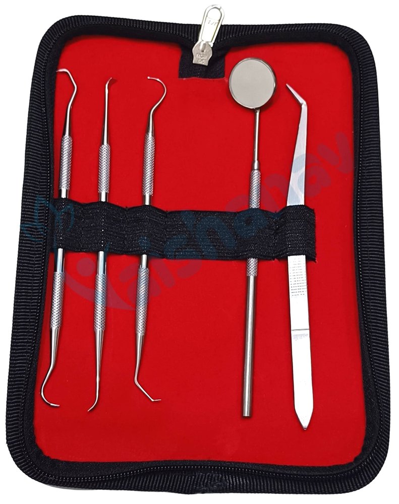 Vaishanav Dental PMT Set With Pouch (Set of 5 Pcs) - Professional Dental Tools Kit for Precision Oral Care and Hygiene
