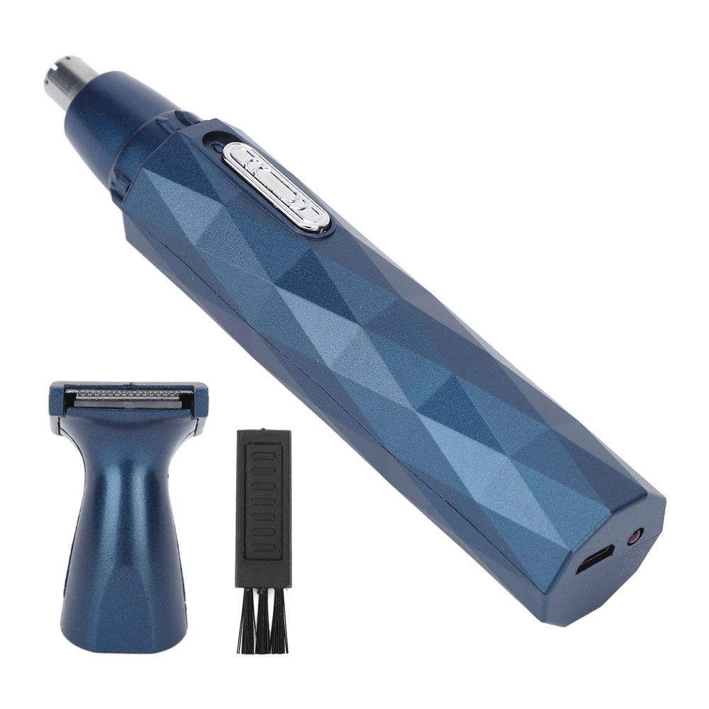 Electric Trimmer Eyebrow Sideburns Hair, Pen Size 360 Degrees Men Electric Facial Shaving Hair Tools Separable Fuselage Professional for Business Trip (Blue)