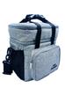 Echo Boomers Grey Colour Solid Textured Large Insulated Tiffin Lunch Double Bag with Multi Zipper Pockets Lunch Double for Men, Women and Teens,Tiffin Bag for Work,Office | Picnic,School view 1