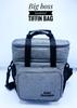 Echo Boomers Grey Colour Solid Textured Large Insulated Tiffin Lunch Double Bag with Multi Zipper Pockets Lunch Double for Men, Women and Teens,Tiffin Bag for Work,Office | Picnic,School view 2
