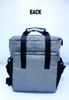 Echo Boomers Grey Colour Solid Textured Large Insulated Tiffin Lunch Double Bag with Multi Zipper Pockets Lunch Double for Men, Women and Teens,Tiffin Bag for Work,Office | Picnic,School view 3