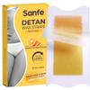Sanfe Detan Wax Strips Pack of 20 | For Legs, Arms, Bikini Line | Easy Cold Gel Formula, Orange Peel Extract, Glycerine, Vitamin C | For Waxing & Detanning | No Heating Required | Experience Long-Lasting Results | Salon Like Results | For Indian Skin view 1