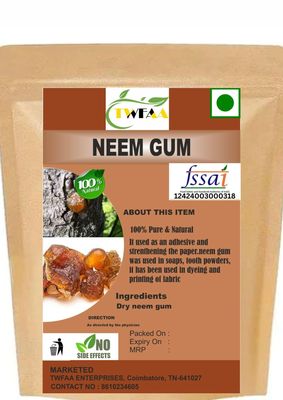 TWFAA Natural Neem Gum/Azadirachta indica/Nimba/Margosa Tree resin/Neem Tree Gum/Veppamaram pisin/   250 gm