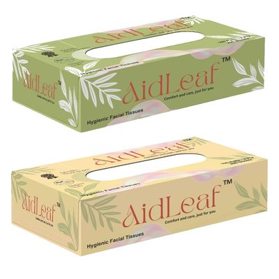 AidLeaf Premium Face Tissue (2 Ply, 100 Pulls, 2 Pack)