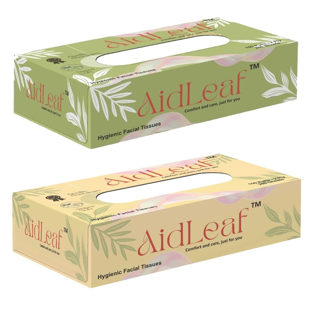 AidLeaf Premium Face Tissue (2 Ply, 100 Pulls, 2 Pack)