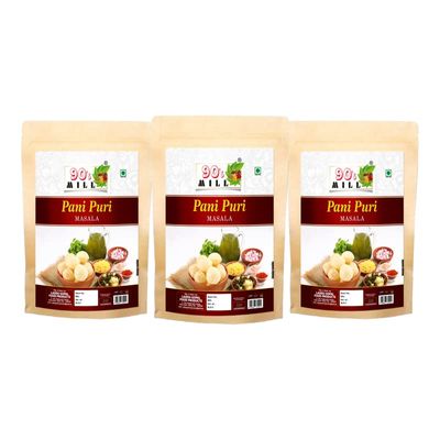 90's MILL Authentic Pani Puri Masala/Shahi Gol-Gappa Masala/Jal-Puri Masala Natural And Fresh/Street Food Golgappe Pani Puri Masala/Tasty Delicious Spicy Chatpata Masala-980Gx3Pk