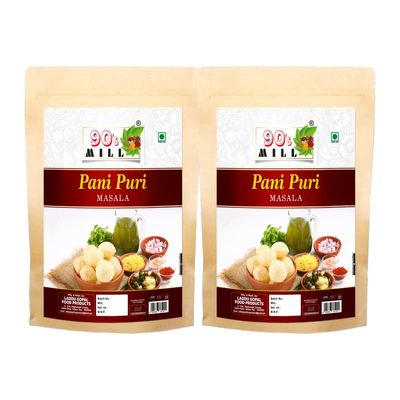 90's MILL Authentic Pani Puri Masala/Shahi Gol-Gappa Masala/Jal-Puri Masala Natural And Fresh/Street Food Golgappe Pani Puri Masala/Tasty Delicious Spicy Chatpata Masala-480Gx2Pk
