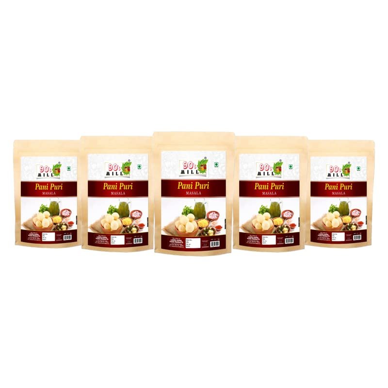 90's MILL Rajasthani Traditional Pani Puri Masala/Marwari Gol-Gappa Masala/Jal-Puri Masala Natural And Fresh/Jaipur Street Food Golgappe Pani Puri Masala/Tasty Spicy Tangy Masala-80Gx5Pk