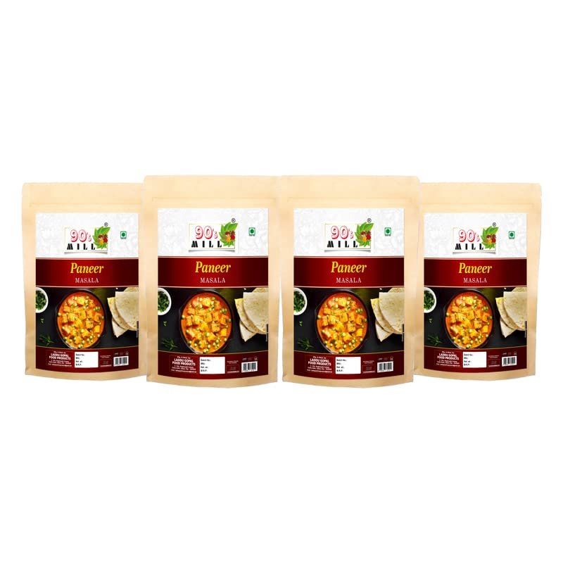 90's MILL Classic Kadai Shahi Paneer Masala/Punjabi Style Shahi Kadai Paneer Masala/The Secret to Mouthwatering Shahi Kadai Paneer|Authentic Paneer Masala Natural And Fresh-190Gx4Pk