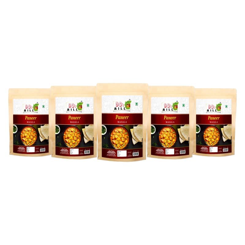 90's MILL Classic Kadai Shahi Paneer Masala/Punjabi Style Shahi Kadai Paneer Masala/The Secret to Mouthwatering Shahi Kadai Paneer|Authentic Paneer Masala Natural And Fresh-150Gx5Pk
