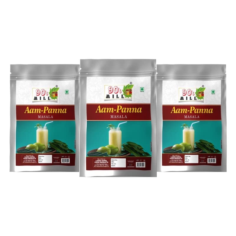 90's MILL Marwadi Green Mango/Kairi Panha/Aam Panna Masala Natural Fresh/Aam Panna Masala/Aam Jhora Masala/Rajasthani Summer Drink|Unripe (Green) Mango Drink Sherbet Masala-980Gx3Pk