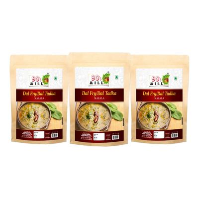90's MILL Old Delhi Dhabba Dal Tadka/Dal Fry Masala Powder, Easy to Use Dal Fry/Dal Tadka Masala|Perfect Blend of Authentic Handpicked Spices|Shahi Kadai Dal Fry/Dal Tadka Masala-980Gx3Pk