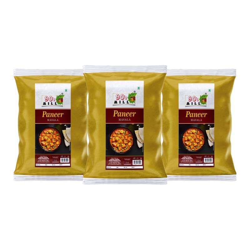 90's MILL Paneer Makhani Masala Easy & Tasty Paneer Makhani Sabzi/Sabji Masala|Handcrafted Paneer Masala/Spice Up Your Panir Sabzi with Delicious Paneer Masala|Delicious Masala-980Gx3Pk