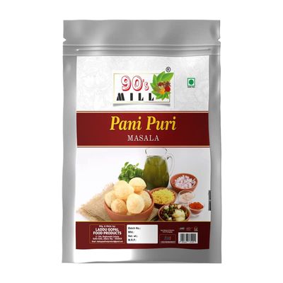 90's MILL Panipuri Pani Puri/Phuchka/Paani Patashi Masala|Fulki/Pani ke Batashe/Padake ka Masala|Golgappa Gup-chup/Phuska/Puska Masala Natural Fresh Delicious Tasty And Tangy-190Gx1Pk