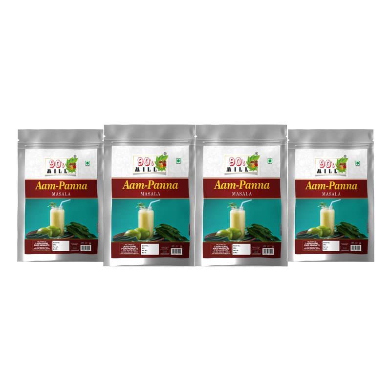 90's MILL Marwadi Green Mango/Kairi Panha/Aam Panna Masala Natural Fresh/Aam Panna Masala/Aam Jhora Masala/Rajasthani Summer Drink|Unripe (Green) Mango Drink Sherbet Masala-190Gx4Pk