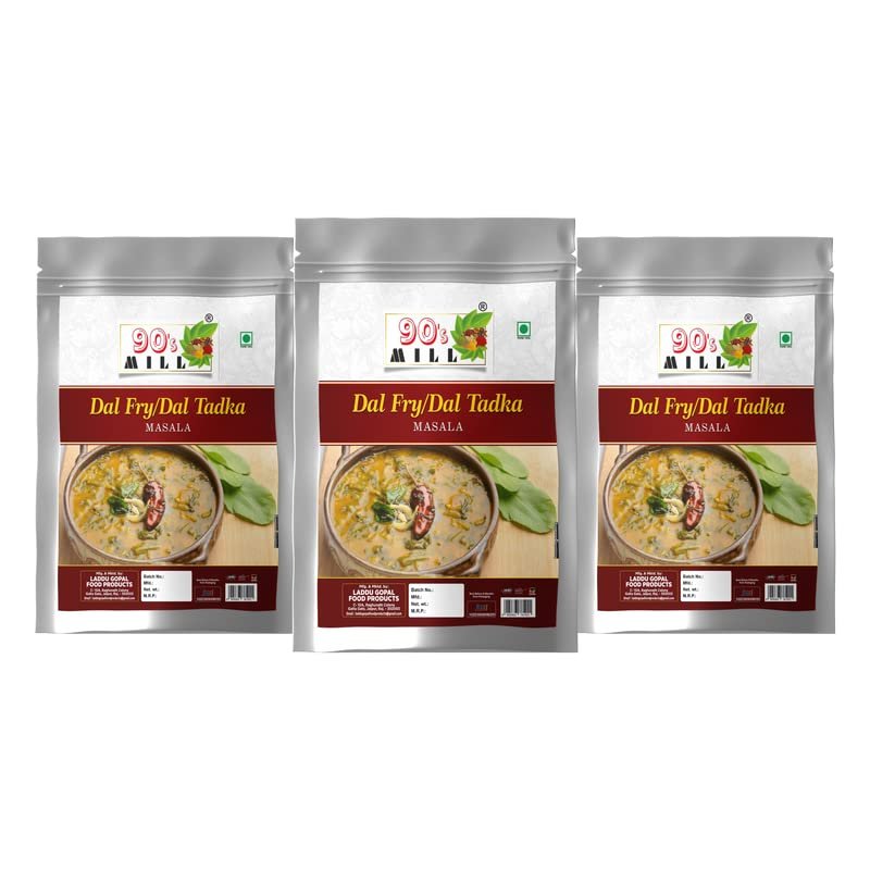 90's MILL Rajasthani Panchmel Dal Tadka Masala/Fry Dal Tadka Dal Masala/Marwari Panchmel Dal Fry Dal Tadka Masala Natural And Fresh||Shahi Panchmel Dal Masala Rich Aromatic Spices-190Gx3Pk