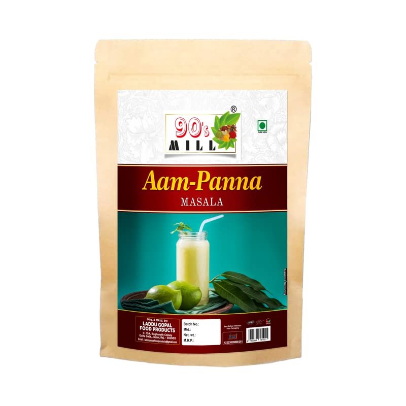 90's MILL Tangy Green Mango/Kairi Panha/Aam Panna Masala Natural Fresh|Aam Panna Masala/Aam Jhora Masala|Indian Summer Drink|Unripe (Green) Mango Drink Sherbet Masala-980Gx1Pk