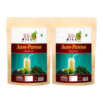 90's MILL Tangy Green Mango/Kairi Panha/Aam Panna Masala Natural Fresh|Aam Panna Masala/Aam Jhora Masala|Indian Summer Drink|Unripe (Green) Mango Drink Sherbet Masala-980Gx2Pk